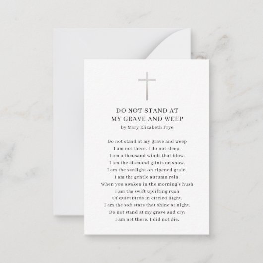 ライフフォトお祝い葬儀祈りの言葉カード ノートカード (裏面)