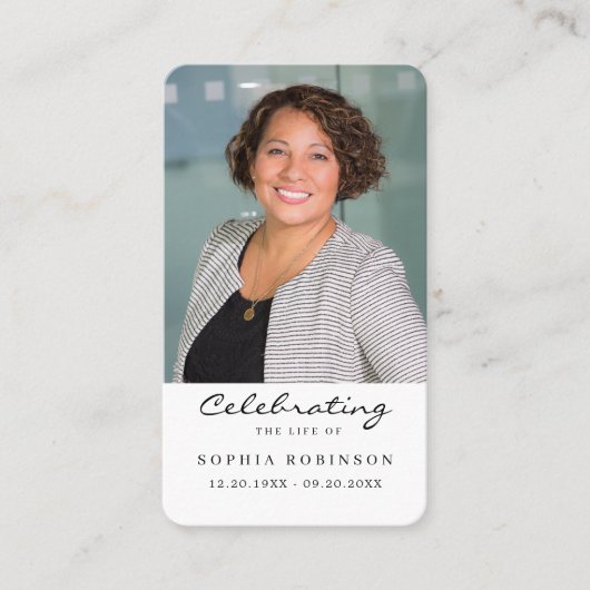 ライフフォトお祝い葬儀祈りの言葉カード 名刺 (正面)