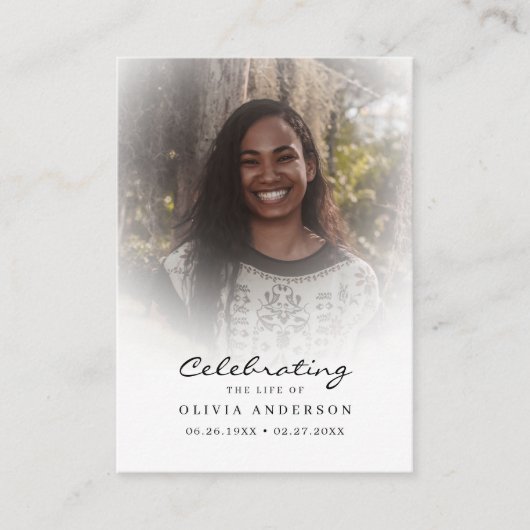 ライフフォトお祝い葬儀祈りの言葉カード 名刺 (正面)