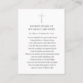 ライフフォトお祝い葬儀祈りの言葉カード 名刺 (裏面)