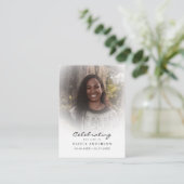 ライフフォトお祝い葬儀祈りの言葉カード 名刺 (スタンド正面)