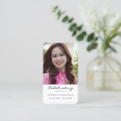 ライフフォトお祝い葬儀祈りの言葉カード 名刺 (スタンド正面)