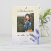 ライフフォトカードのセレネラベンダーお祝い 招待状 (スタンド正面)