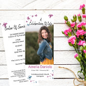 ライフフォトカードのバタフライお祝い 招待状