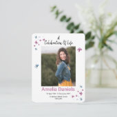 ライフフォトカードのバタフライお祝い 招待状 (スタンド正面)