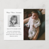 ライフフォトカードのメモリアルお祝い ポストカード (正面)