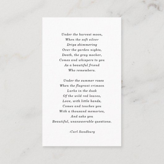 ライフフォトカードのメモリアルお祝い 名刺 (裏面)