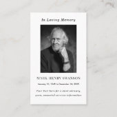 ライフフォトカードのメモリアルお祝い 名刺 (正面)