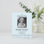 ライフフォトカードのワイヤーお祝いに鳥 招待状 (スタンド正面)