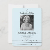 ライフフォトカードのワイヤーお祝いに鳥 招待状 (正面)