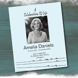 ライフフォトカードのワイヤーお祝いに鳥 招待状