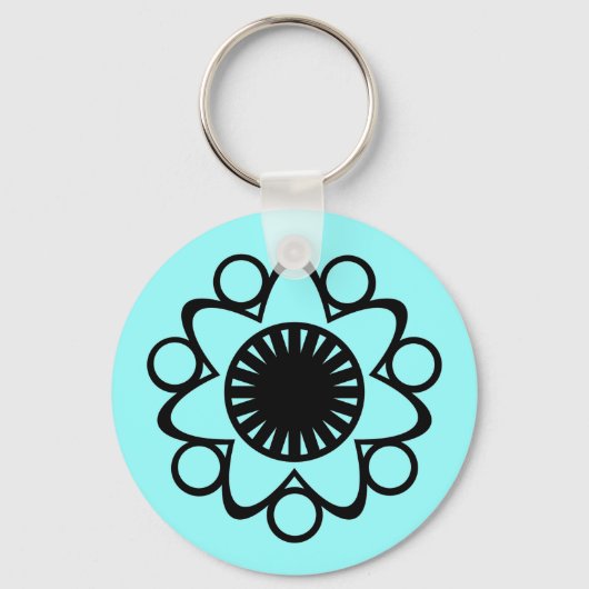 ライフフラワーキーチェーンでバースト黒 キーホルダー (正面)