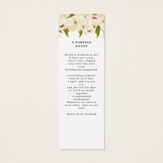 ライフフローラブックマークの白お祝い (裏面)