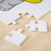 ライフブイで泳いでいる象 ジグソーパズル (側面)