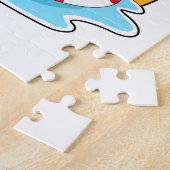 ライフブイで泳ぐフラミンゴ ジグソーパズル (側面)