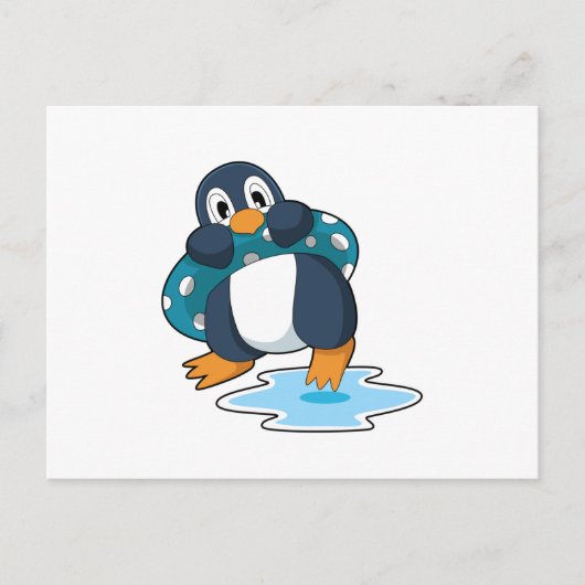 ライフブイを備えたペンギン ポストカード (正面)