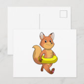 ライフブイを持った狐 ポストカード (正面/裏面)