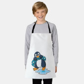 ライフブイ付ペンギン エプロン (着用した状態)