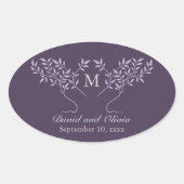 ライフブランチの木モノグラム結婚ズ 楕円形シール (正面)
