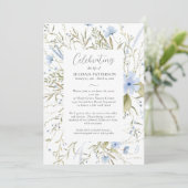 ライフブルーかわいらしフローラ葬儀お祝い 招待状 (スタンド正面)