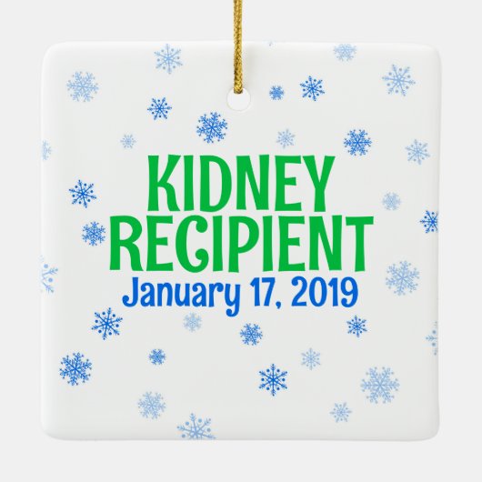 ライフブルーグリーン移植クリスマスを寄付 セラミックオーナメント (裏面)