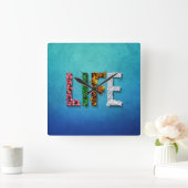 ライフブルースカイ水フルーツフードフードスノーシー スクエア壁時計 (ホーム)