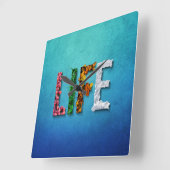 ライフブルースカイ水フルーツフードフードスノーシー スクエア壁時計 (傾斜)