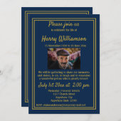 ライフブルー葬儀 カスタム写真 お別れ会 招待状 (正面/裏面)