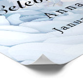 ライフブルー フォト エレガント フラワーのお祝い ポスター (角)