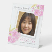 ライフブロッサム写真の棺の葬儀お祝い 台座サイン (正面)