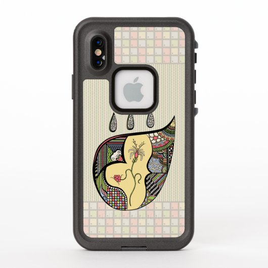 ライフプルーフケースの花のデザイン LifeProof iPhoneケース (裏面)