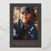 ライフプログラムのお祝いフォイル実在の見出し 箔招待状 (正面)