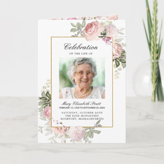 ライフプログラムの2つの写真の葬儀お祝い プログラム (正面)