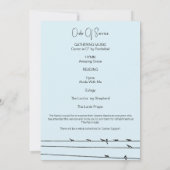 ライフプログラムカードのワイヤお祝い上の鳥 招待状 (裏面)