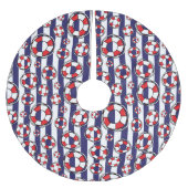 ライフベル航海のト赤白青ストライプの ブラッシュドポリエステルツリースカート (正面)