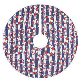 ライフベル航海のト赤白青ストライプの ブラッシュドポリエステルツリースカート