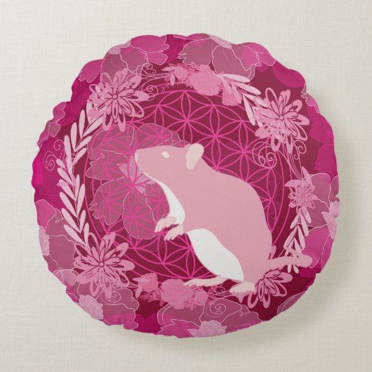 ライフマウスの花 ラウンドクッション (正面)