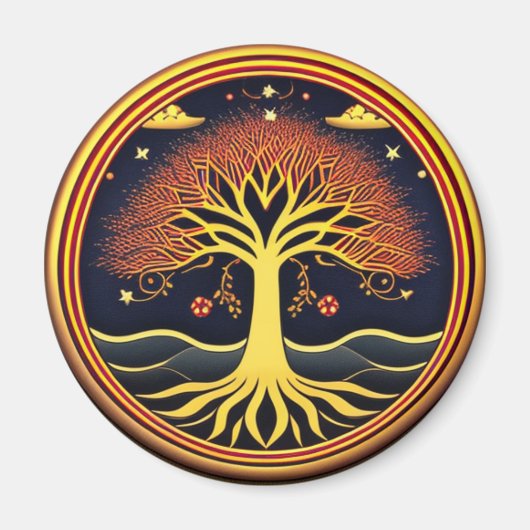 ライフマグネットの水の木に根 マグネット (正面)