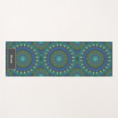 ライフマンダラパターンレトロ名前をカスタムするの火花 ヨガマット (正面(横))