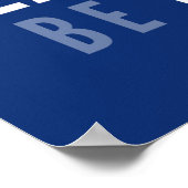 ライフマントラ前向きモダンタイポグラフィダークブルー ポスター (角)