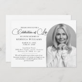 ライフミニマル招待状のスクリプトお祝い 招待状 (正面/裏面)