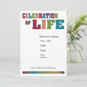 ライフメモリアルセレブレーション - カラフル 招待状 (スタンド正面)