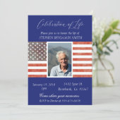 ライフメモリアルベテラン旗 青での生命のお祝い 招待状 (スタンド正面)