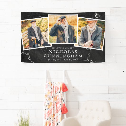 ライフモダンお祝いダークストーン3枚 横断幕 (インサイチュ)