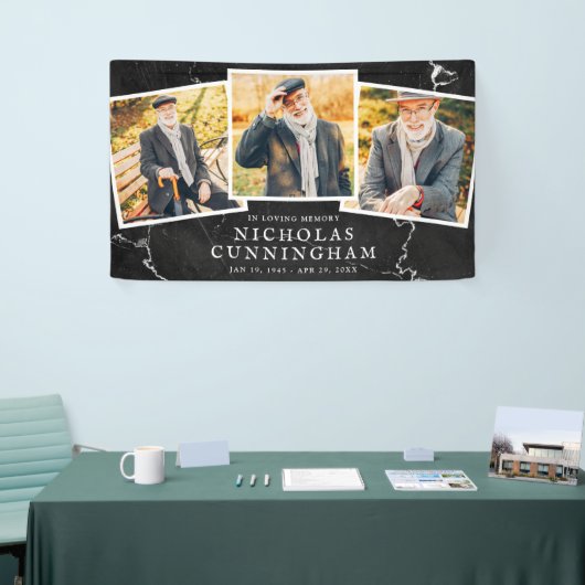 ライフモダンお祝いダークストーン3枚 横断幕 (トレードショー)