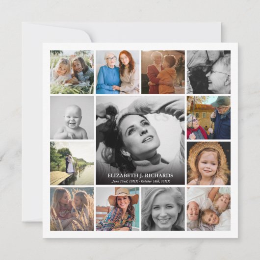 ライフモダンお祝いフォトコラージュ記念カメラ 招待状 (裏面)