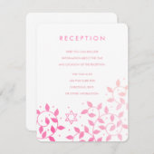 ライフモダンのピンクの木バルミツワー挿入カード エンクロージャーカード (正面/裏面)