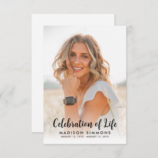 ライフモダンフォト葬儀の予算お祝い ノートカード (正面/裏面)