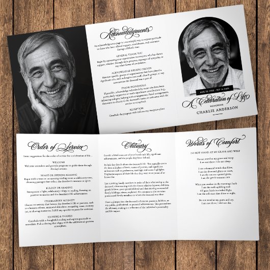 ライフモダンTri-Fの独身のArch写真お祝い 三つ折りプログラム