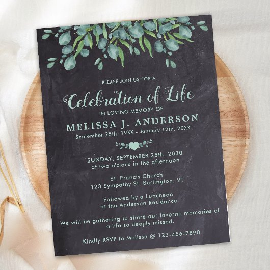 ライフユーカリ素朴葬儀お祝い インビテーションポストカード